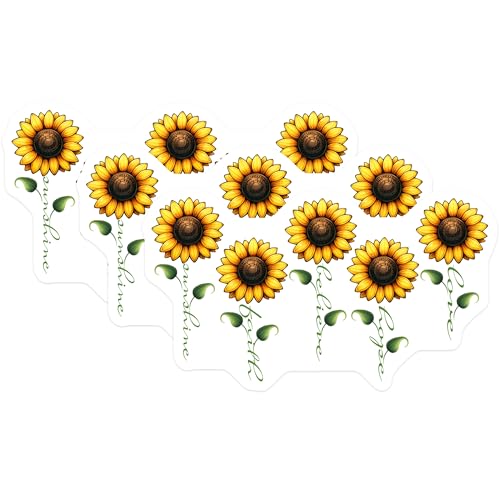 (3 Pack) Sunflower Decals - Motivational Stickers - Laptop Decal - 3 Inches On Longest Side - Easy Peel & Apply - Made in USA - 3MCS6754