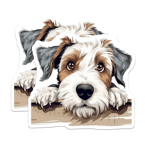 (2 Pack) Adorable Dog Fridge Decor Magnet - 5" On Longest Side - Sticks to Smooth Flat Surfaces - Made in USA - MAG10273
