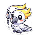 (2 Pack) Cute Cockatoo Magnets - Kawaii Bird Fridge Decor - Chibi Parrot Locker Accent - 5 Inches On Longest Side - Thick Durable Magnet - Made in USA - MAG37986
