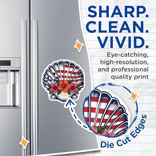 (2 Pack) USA Patriotic Magnets Magnets - 5" On Longest Side - Made in USA - Sticks to Refrigerators & Metal Surfaces - MAG8989