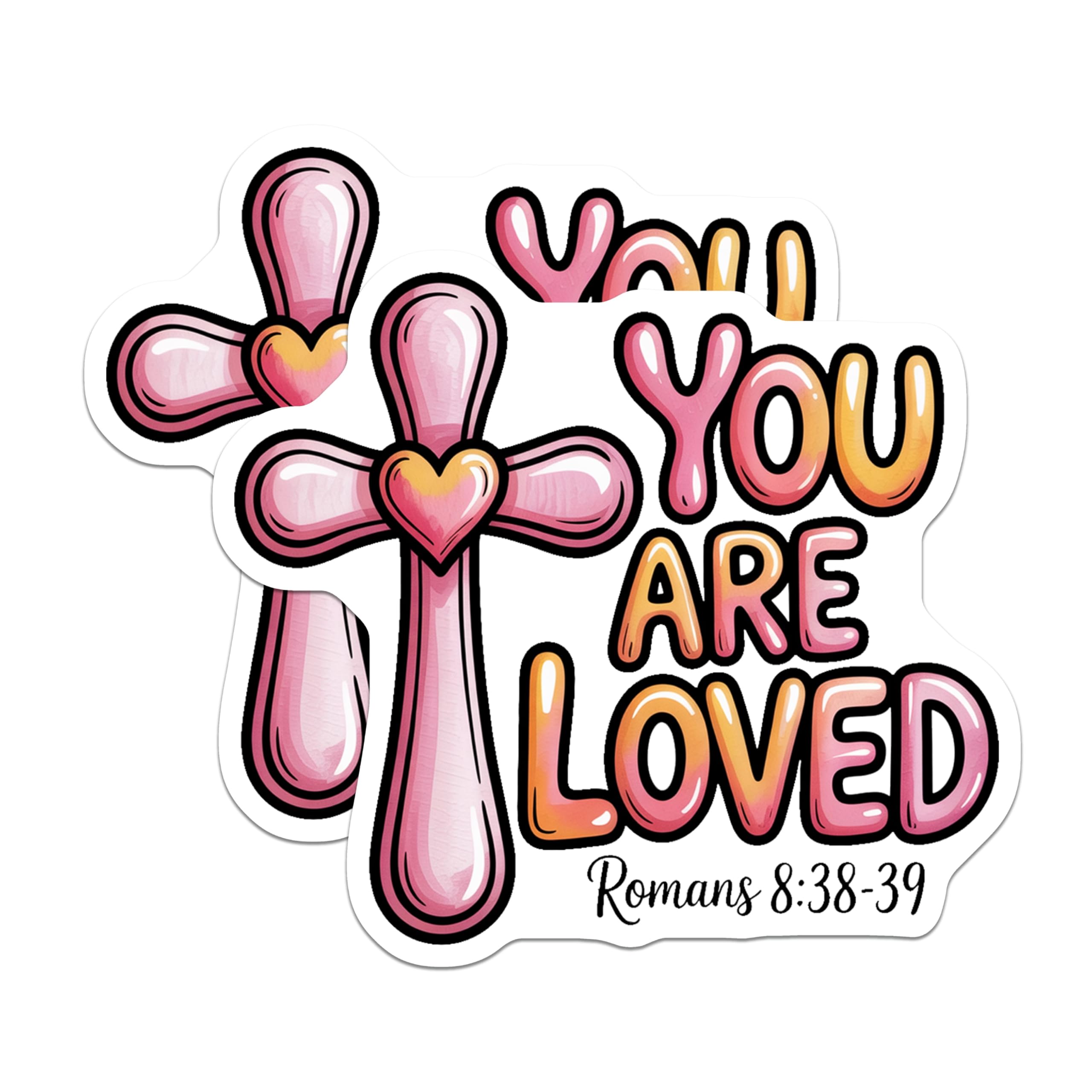 (2 Pack) You are Loved Magnets - Religious Christian Magnets - Inspirational Verse - 5" On Longest Side - Premium Magnet - for Cars, Refrigerators, Toolboxes, Lockers - Made in USA - MAG17039