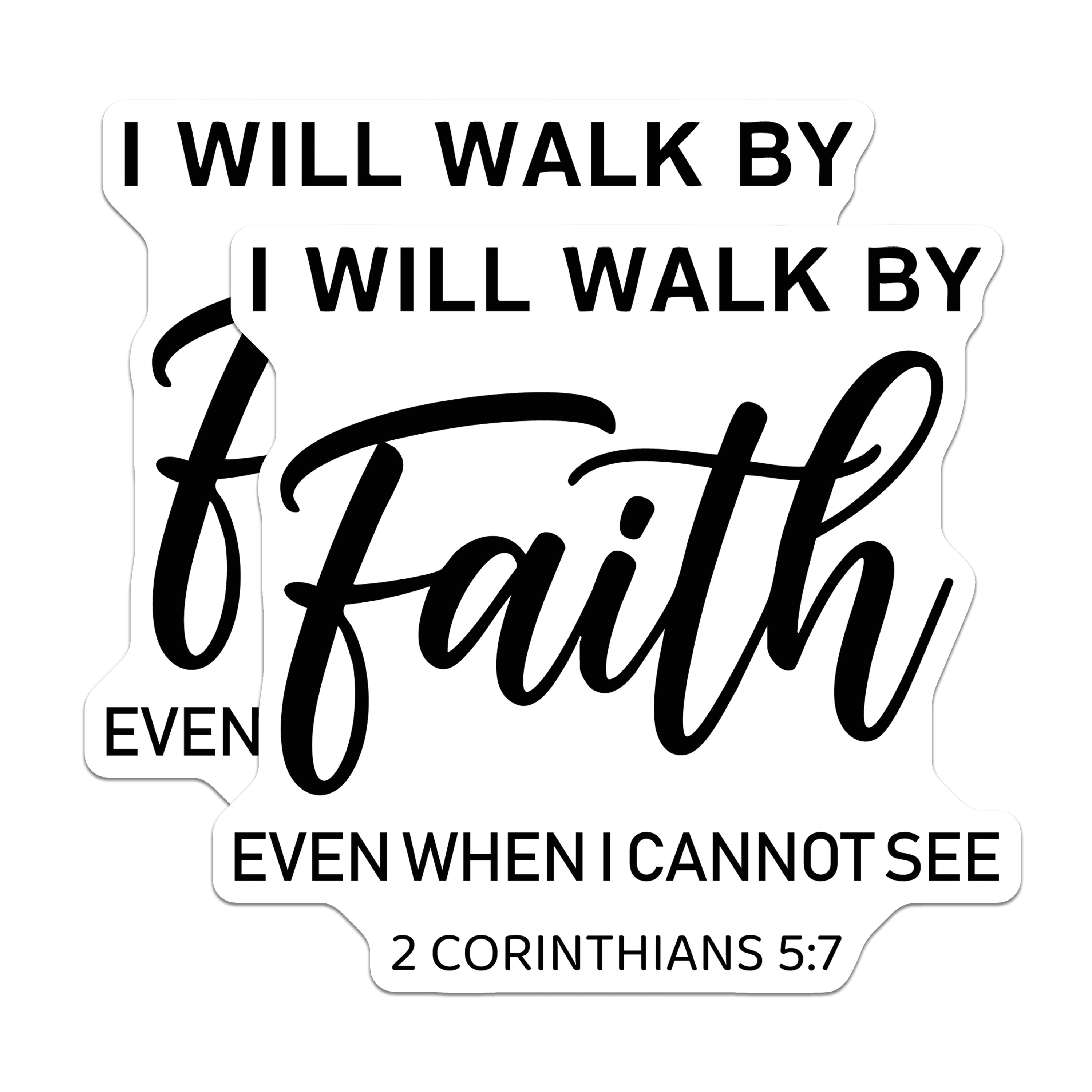 (2 Pack) Faith Magnets - Inspirational Christian Verse Decor - 2 Corinthians 5:7 Scripture Magnets - 5 Inches On Longest Side - Thick Durable Magnet - Made in USA - MAG38579