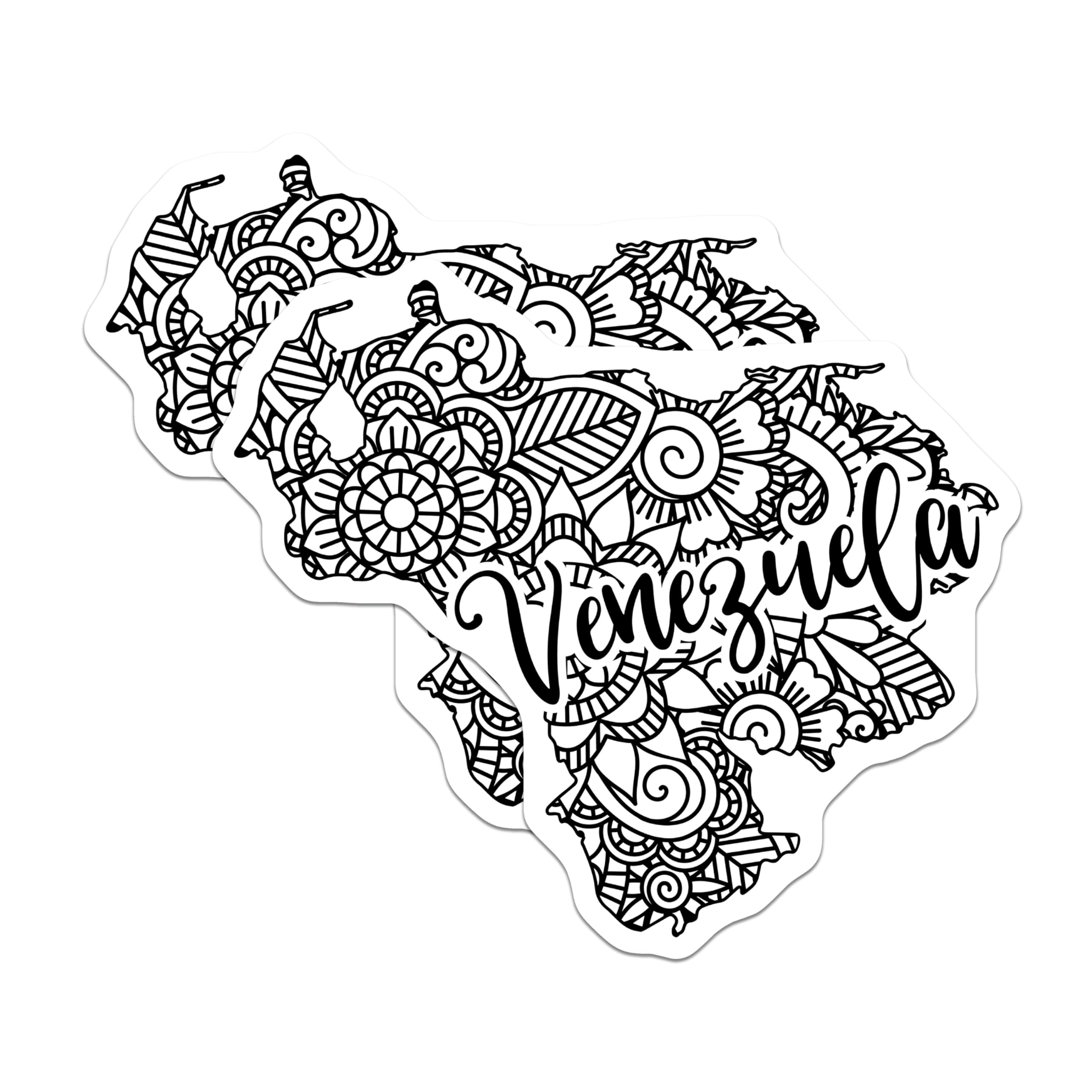 (2 Pack) Venezuela Magnets - Floral Venezuela Outline - Venezuelan Pride Souvenir - 5" On Longest Side - Premium Magnet - for Cars, Refrigerators, Toolboxes, Lockers - Made in USA - MAG18695