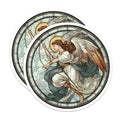 (2 Pack) Angel Magnets - Art Nouveau Decor - Archangel Home Accessories - 5" On Longest Side - Premium Magnet - for Cars, Refrigerators, Toolboxes, Lockers - Made in USA - MAG14431