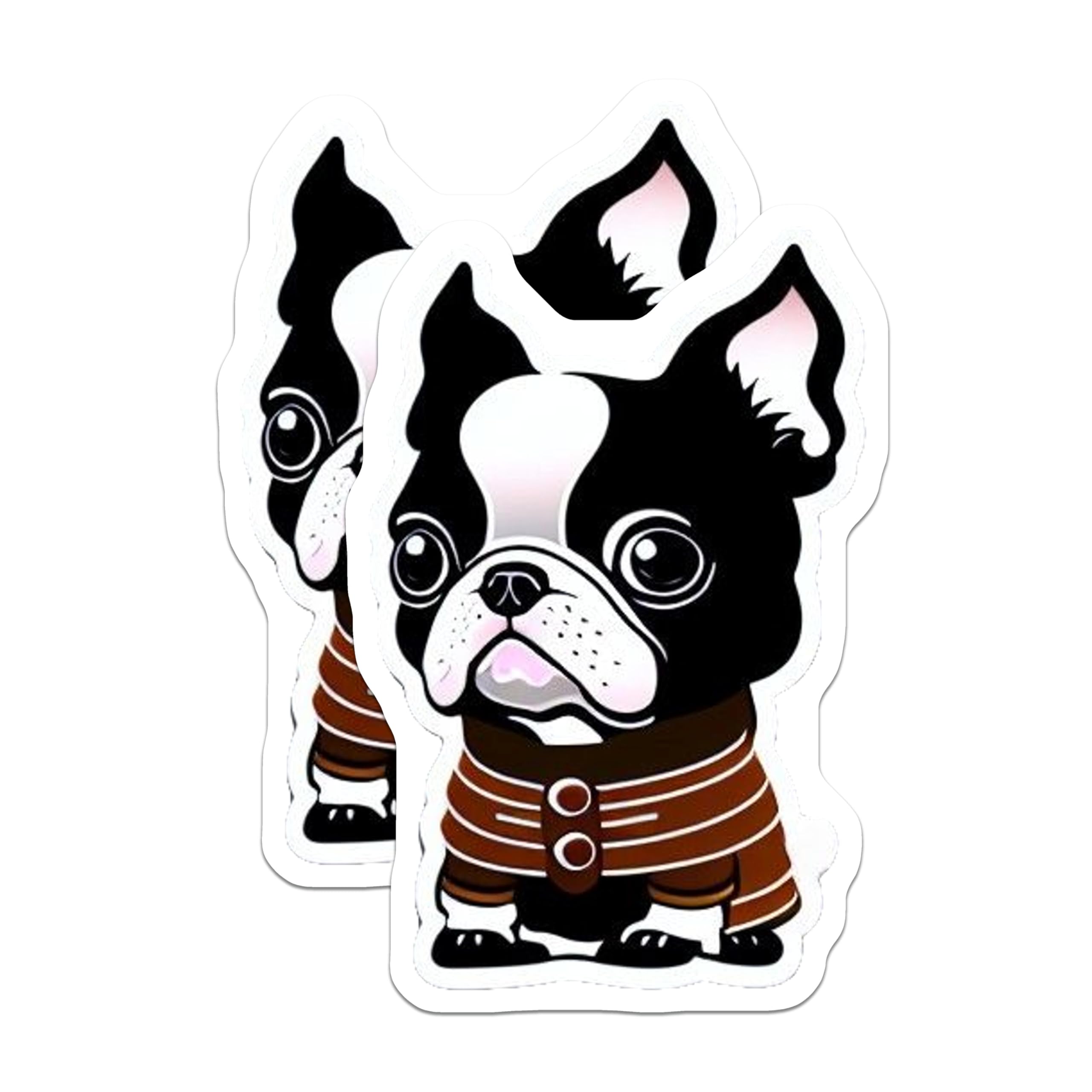 (2 Pack) Boston Terrier Magnets - Cute Puppy Fridge Decor - Dog Lover Magnet Set - Animal Art Collection - 5 Inches On Longest Side - Thick Durable Magnet - Made in USA - MAG20448