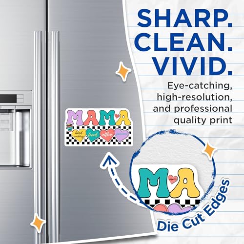 (2 Pack) Mama Magnets Magnets - Hard Working Loved Selfless Protective Home Decor - Cute Mama's Coffee Design - 5" On Longest Side - Made in USA - Sticks to Refrigerators & Metal Surfaces - MAG9174