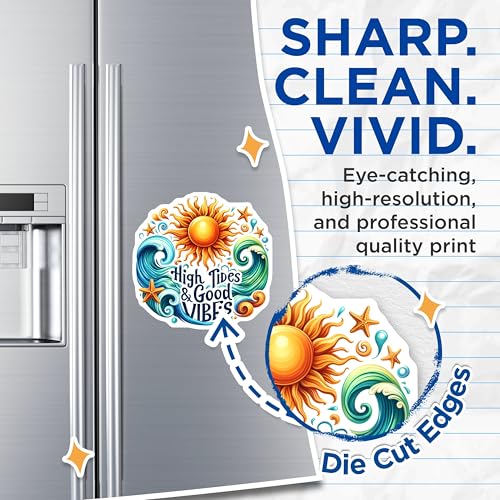 (2 Pack) High Tides Magnets Magnets - Good Vibes - Coastal Decor - 5" On Longest Side - Made in USA - Sticks to Refrigerators & Metal Surfaces - MAG9271