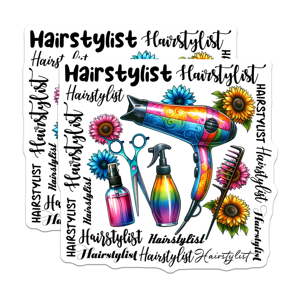 (2 Pack) Hairstylist Magnets - Hairdresser Salon Decor - Cosmetology Student Present - 5 Inches On Longest Side - Thick Durable Magnet - Made in USA - MAG37733