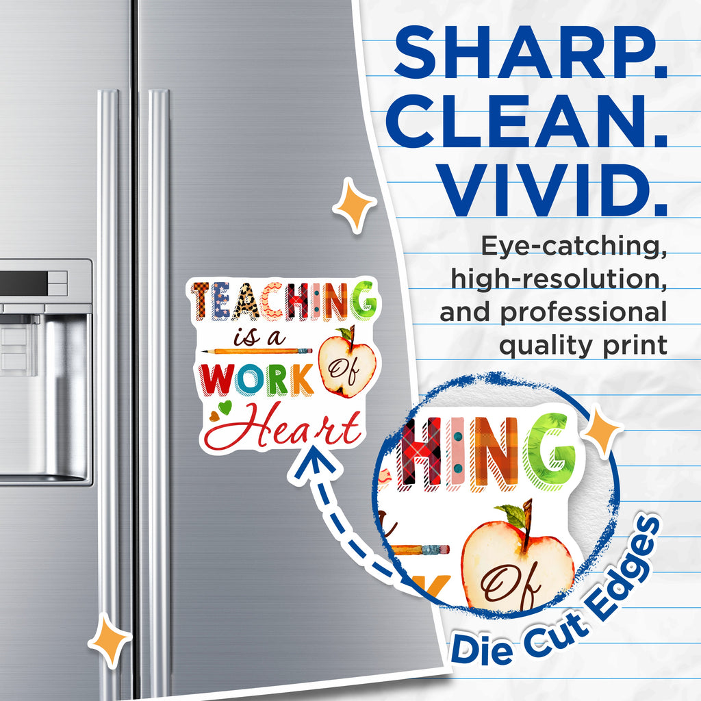 (2 Pack) Teacher Appreciation Magnets - Educator Thank You School Staff - Classroom Decor End of Year - 5 Inches On Longest Side - Thick Durable Magnet - Made in USA - MAG38996