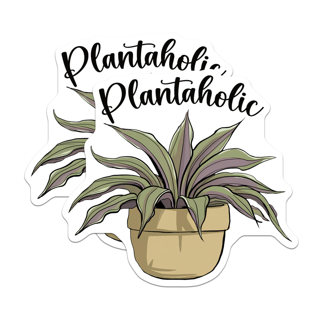 (2 Pack) Plantaholic Stickers - Potted Plant Decals - Plant Lover Accessories - 5" On Longest Side - Sticks to Smooth Flat Surfaces - Made in USA - BMCS18678