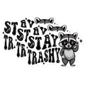 (3 Pack) Raccoon Decals - Stay Trashy - Cool Animal Stickers - 3 Inches On Longest Side - Easy Peel & Apply - Made in USA - 3MCS2346