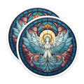 (2 Pack) Angel Stickers - Stained Glass Stickers - Celestial Art Stickers - 5" On Longest Side - Sticks to Smooth Flat Surfaces - Made in USA - BMCS14859