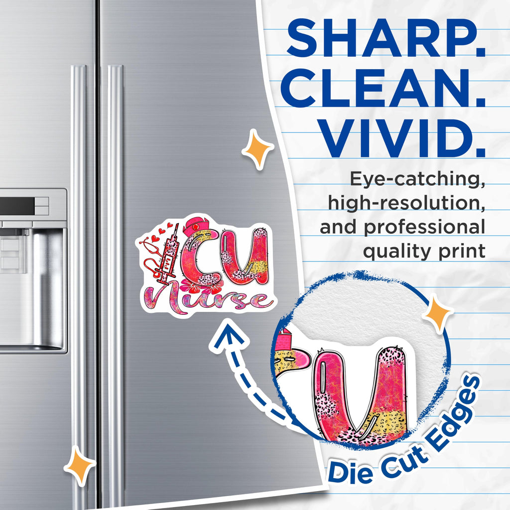 (2 Pack) ICU Nurse Magnets - Nurse Life Decor - Registered Nurse Refrigerator Magnets - 5" On Longest Side - Premium Magnet - for Cars, Refrigerators, Toolboxes, Lockers - Made in USA - MAG18489