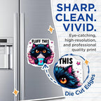 (2 Pack) Fluff This Cat Magnets - 5" On Longest Side - for Cars, Fridges, Toolboxes - Made in USA - MAG4591