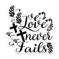 (2 Pack) Love Never Fails Magnets - Inspirational Fridge Magnets - Christian Decor Home - 5" On Longest Side - Premium Magnet - for Cars, Refrigerators, Toolboxes, Lockers - Made in USA - MAG16573