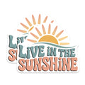 (2 Pack) Live in the Sunshine Magnets - Retro Sunshine Decor - Inspirational Fridge Magnets - 5" On Longest Side - Premium Magnet - for Cars, Refrigerators, Toolboxes, Lockers - Made in USA - MAG17766