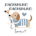(2 Pack) Dachshund Love Magnets - Cute Dog Lover Magnet - Pet Owner Decor - 5" On Longest Side - for Cars, Fridges, Toolboxes - Made in USA - MAG7297