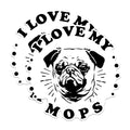 (2 Pack) I Love My Mops Magnets - Cute Dog Lover Magnets - Pug Owner Magnets - Puppy Decor Magnets for Home- 5" On Longest Side - for Fridges, Toolboxes, Cars - Made in USA - MAG2974