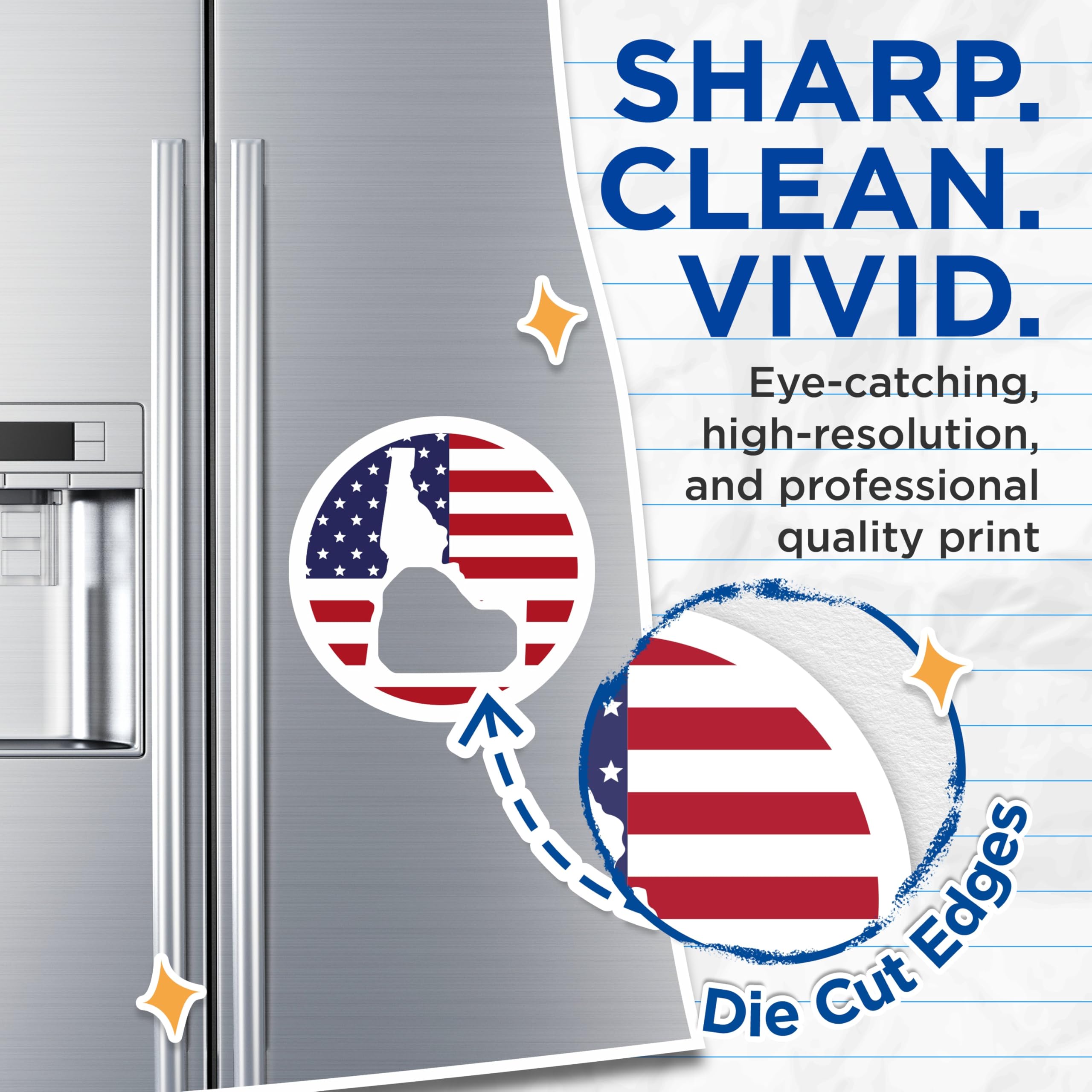 (2 Pack) Idaho State Magnets - American Flag Design - Patriotic United States Map Decor - 5 Inches On Longest Side - Thick Durable Magnet - Made in USA - MAG19640