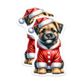 (2 Pack) Christmas Dog Magnets - Santa Puppy Decor - Holiday Terrier Pet - 5 Inches On Longest Side - Thick Durable Magnet - Made in USA - MAG23271
