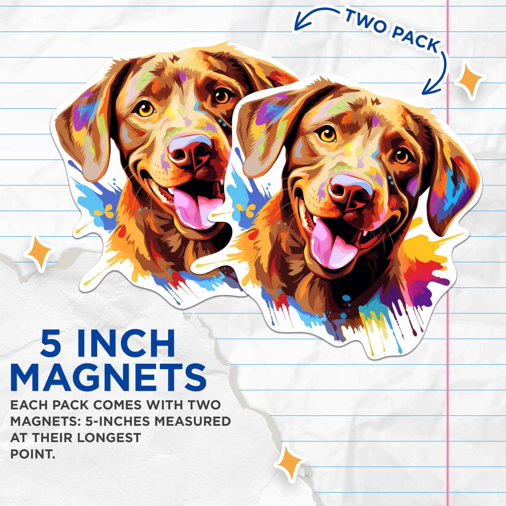 (2 Pack) Chesapeake Bay Retriever Dog Breed Magnets - 5 Inches On Longest Side - Choose from Over 100 Dog Breeds - for Cars, Refrigerators, Toolboxes - Made in USA - MAG1823