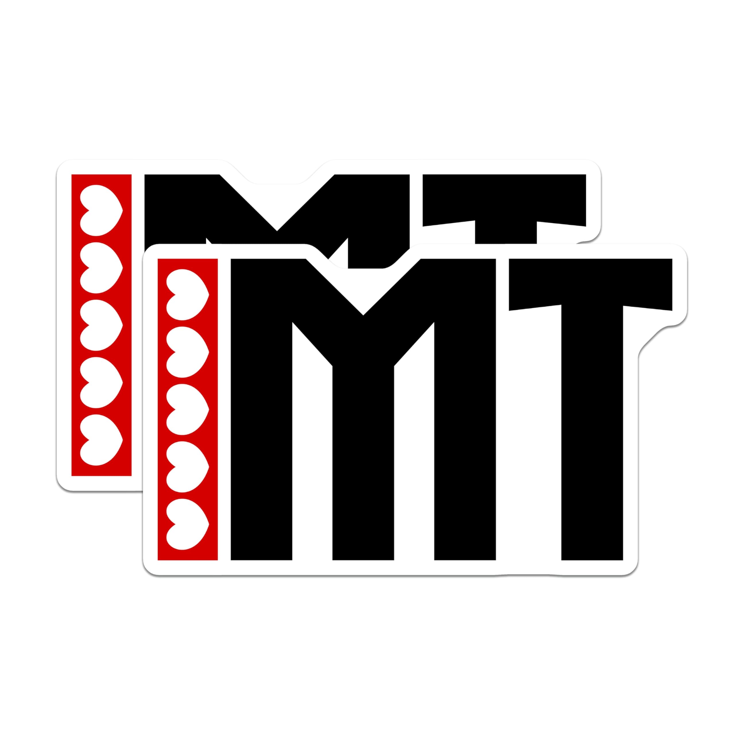 (2 Pack) IMT Initial Magnets - Heart Accent - Unique Letter Art Decor - 5" On Longest Side - Premium Magnet - for Cars, Refrigerators, Toolboxes, Lockers - Made in USA - MAG17666