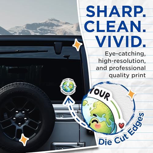 (2 Pack) Environmental Awareness Stickers - Love Your Mother Earth - Eco Friendly Stickers - 5" On Longest Side - Sticks to Smooth Flat Surfaces - Made in USA - BMCS9750