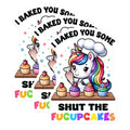 (3 Pack) Funny Unicorn Decals - Chef Unicorn - Cupcake Sticker - 3 Inches On Longest Side - Easy Peel & Apply - Made in USA - 3MCS4414