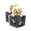 (2 Pack) Cute Dog Magnets - Novelty Animal Magnets - Ative Fridge Magnets - 5" On Longest Side - for Cars, Fridges, Toolboxes - Made in USA - MAG4075