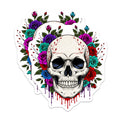 (2 Pack) Skull and Roses Magnets - Floral Skull Decor - Goth Magnets - Fridge Art - 5" On Longest Side - Premium Magnet - for Cars, Refrigerators, Toolboxes, Lockers - Made in USA - MAG16136
