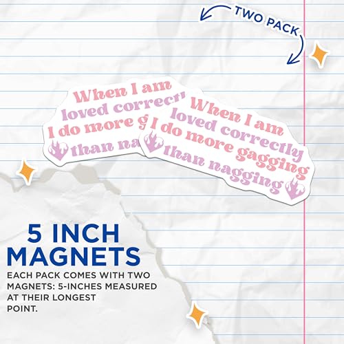 (2 Pack) When I Am Loved Correctly Magnets Magnets - Funny Quote - Unique Gag Gifts - 5" On Longest Side - Made in USA - Sticks to Refrigerators & Metal Surfaces - MAG8489