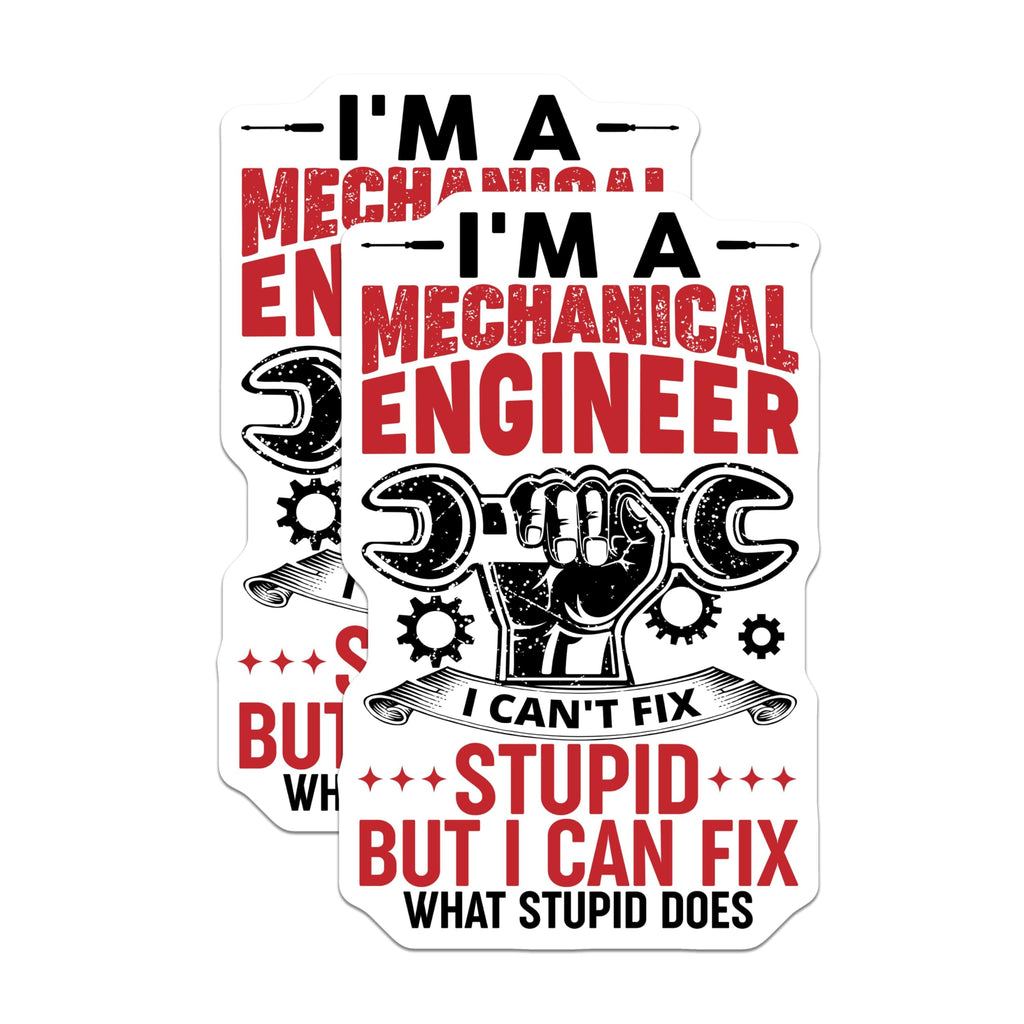 (2 Pack) Mechanical Engineer Stickers - Funny Engineering Stickers - Engineer Quotes Stickers - 5" On Longest Side - Sticks to Smooth Flat Surfaces - Made in USA - BMCS5091