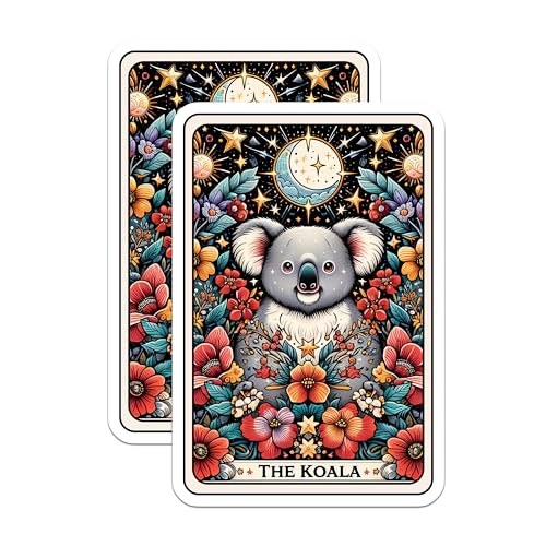 (2 Pack) Cute Koala Magnets - Ative Animal Magnets - Floral Art Magnets for Fridge - 5" On Longest Side - for Cars, Fridges, Toolboxes - Made in USA - MAG4470