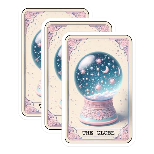 (3 Pack) Crystal Ball Decals - Fortune Teller Decal - Magical Globe Decals - 3 Inches On Longest Side - Easy Peel & Apply - Made in USA - 3MCS4183