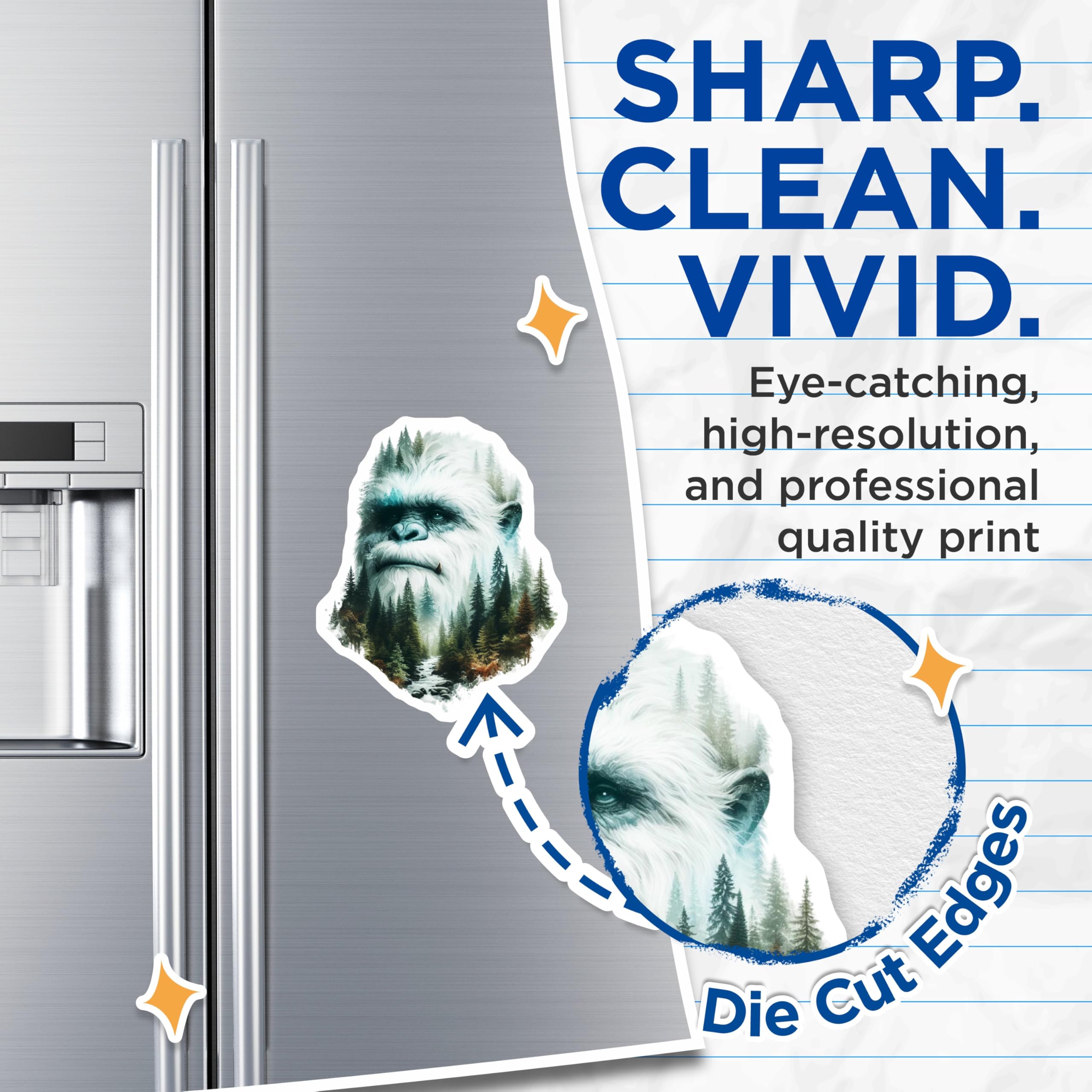 (2 Pack) Yeti Magnets - Bigfoot Decor - Forest Creature Refrigerator - 5" On Longest Side - Premium Magnet - for Cars, Refrigerators, Toolboxes, Lockers - Made in USA - MAG15061
