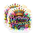 (2 Pack) Birthday Princess Magnets - Girl Birthday - Crown Party Favors - 5" On Longest Side - Premium Magnet - for Cars, Refrigerators, Toolboxes, Lockers - Made in USA - MAG15769