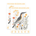 (2 Pack) Meadowlark Magnets - Oregon State Bird - Floral Bird Lover Decor - 5" On Longest Side - Premium Magnet - for Cars, Refrigerators, Toolboxes, Lockers - Made in USA - MAG18952