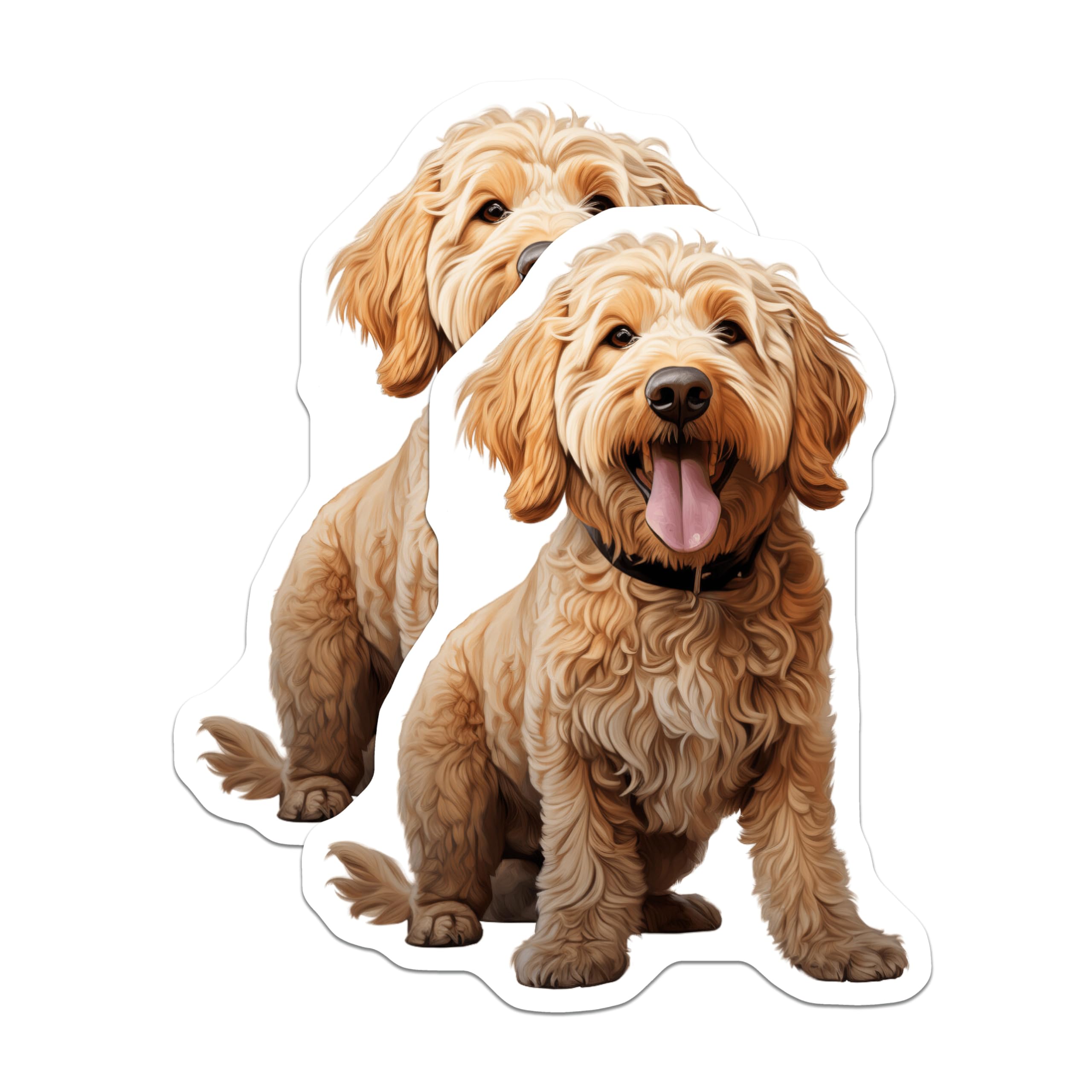 (2 Pack) Goldendoodle Magnets - Cute Dog Decor - Pet Lover Accessory - 5 Inches On Longest Side - Thick Durable Magnet - Made in USA - MAG28458