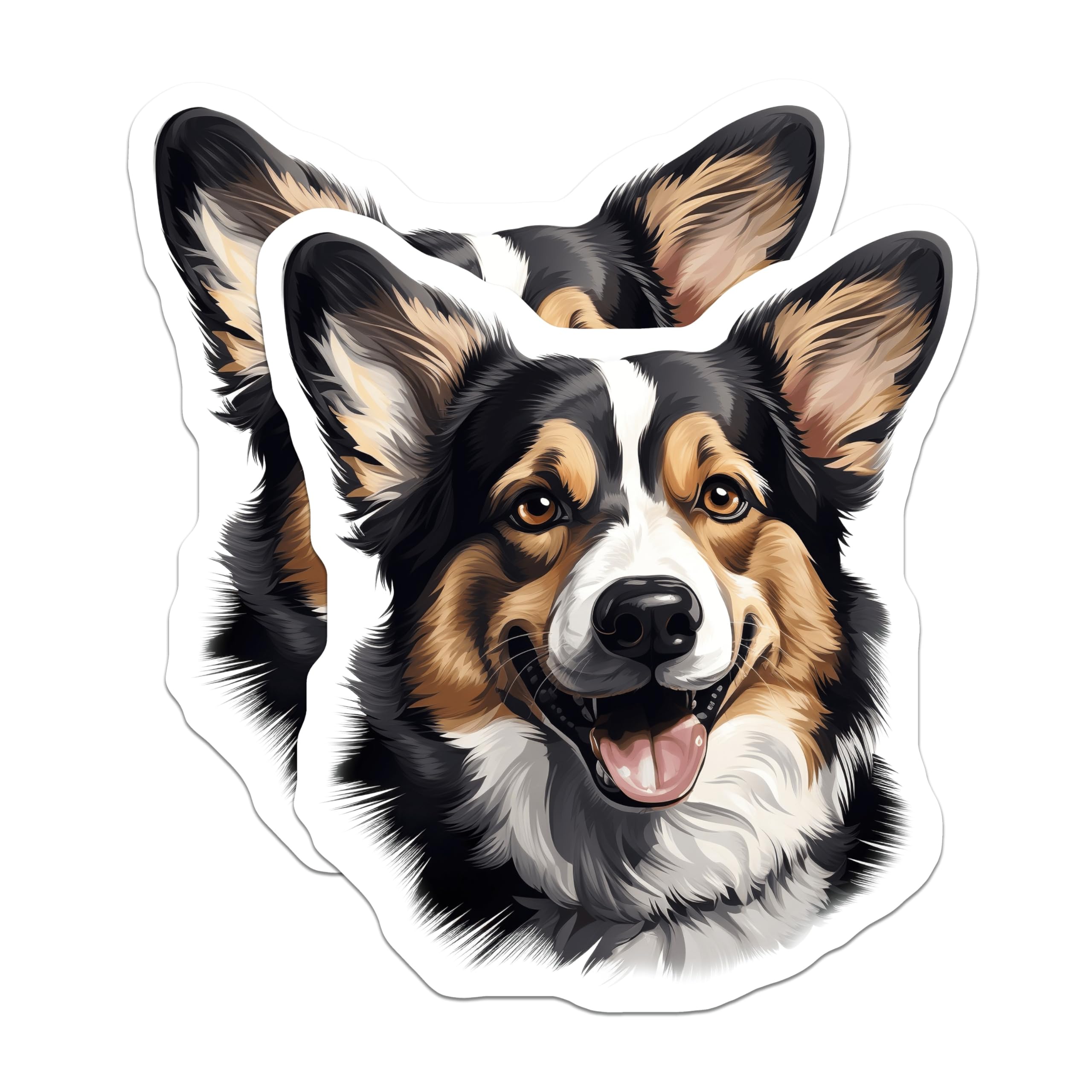 (2 Pack) Cute Corgi Dog Magnets - Pet Lover Refrigerator Decor - Happy Dog Parent Accessory - 5 Inches On Longest Side - Thick Durable Magnet - Made in USA - MAG30888