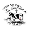 (2 Pack) Christian Scripture Cow Magnets - Follow Holy Scripture Fridge Decor - Religious Faith Inspiration Art - 5 Inches On Longest Side - Thick Durable Magnet - Made in USA - MAG37246