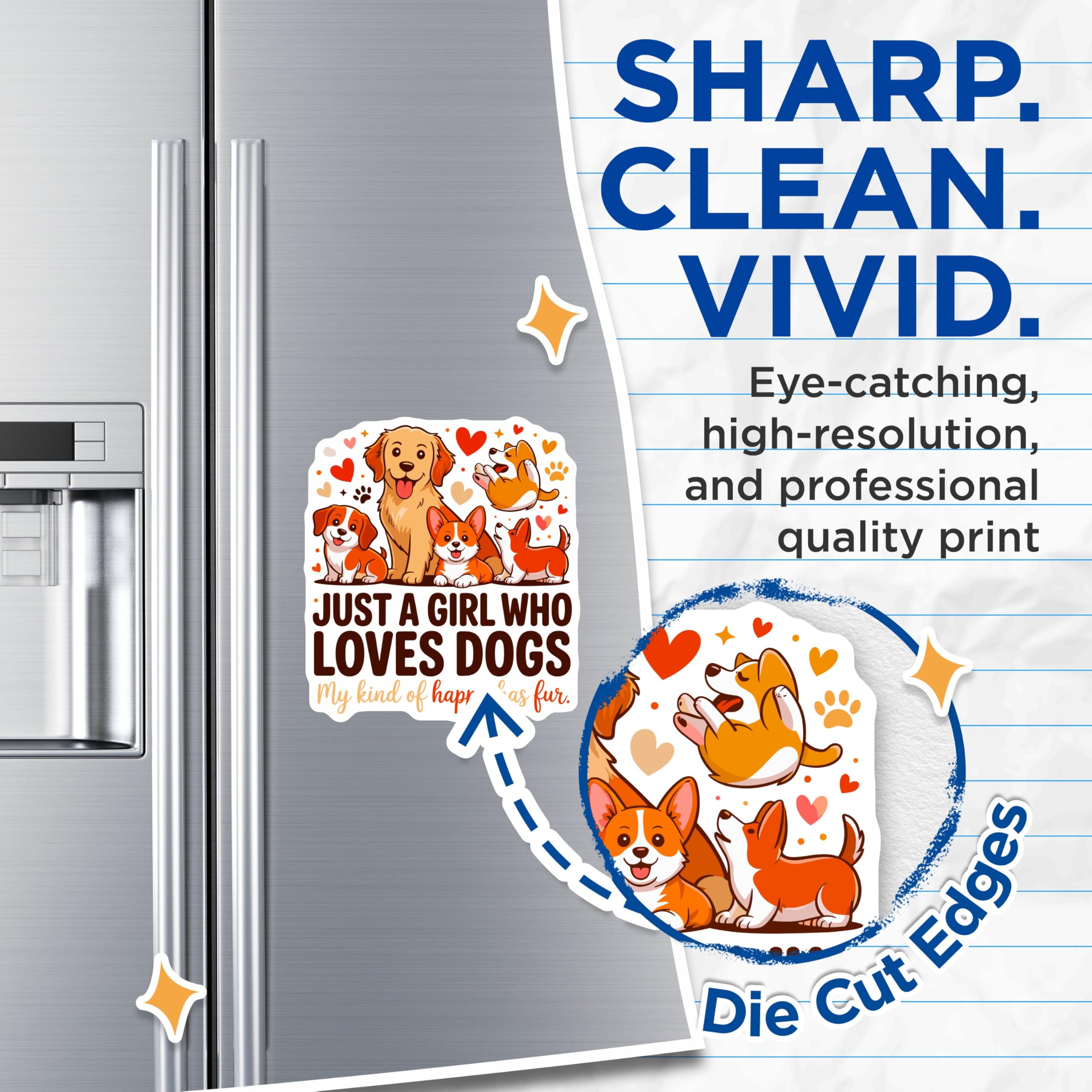 (2 Pack) Dog Mom Magnets - Cute Puppy Lover Decor - Happy Fur Mom Animal Lover - 5 Inches On Longest Side - Thick Durable Magnet - Made in USA - MAG28748