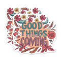 (2 Pack) Good Things are Coming Stickers - Positive Affirmation - Motivational Quote Stickers - 5" On Longest Side - Sticks to Smooth Flat Surfaces - Made in USA - BMCS4331
