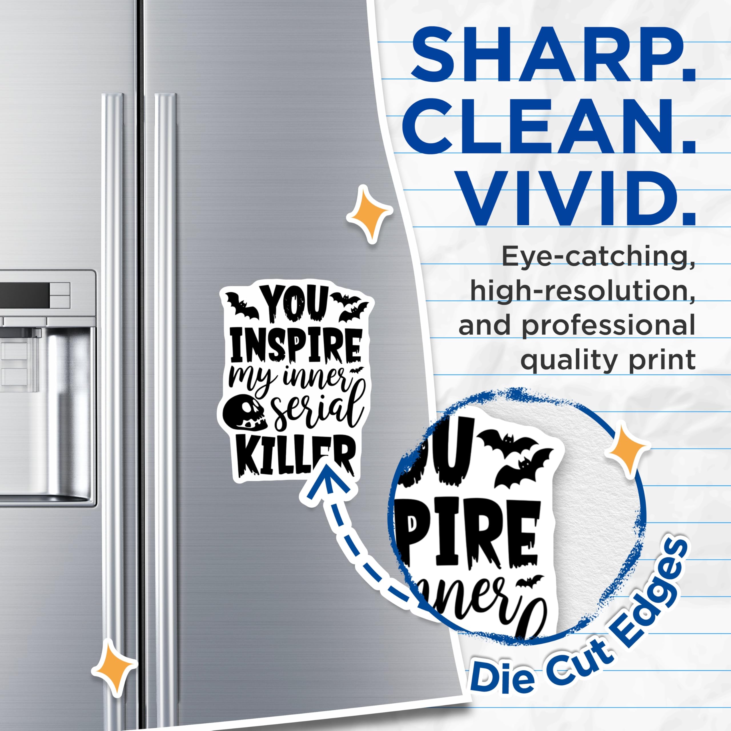 (2 Pack) Dark Humor Magnets - Serial Killer Quote Decor - Funny Halloween Refrigerator Art - 5 Inches On Longest Side - Thick Durable Magnet - Made in USA - MAG21513