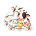 (2 Pack) Farm Animals Magnet - Vegan Lifestyle Decor - Cute Animal Sticker - 5" On Longest Side - Sticks to Smooth Flat Surfaces - Made in USA - MAG9684