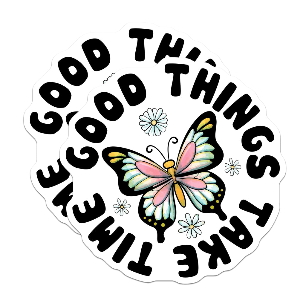 (2 Pack) Butterfly Magnets - Inspirational Quote - Floral Design Magnets - 5" On Longest Side - Premium Magnet - for Cars, Refrigerators, Toolboxes, Lockers - Made in USA - MAG18163