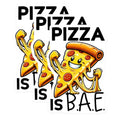 (3 Pack) Pizza is Bae Decals - Foodie Laptop Sticker - Funny Pizza Stickers - 3 Inches On Longest Side - Easy Peel & Apply - Made in USA - 3MCS7549