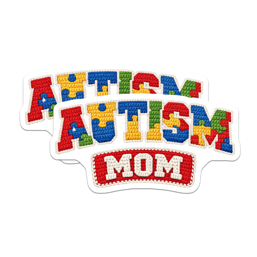 (2 Pack) Autism Mom Magnets - Autism Awareness Support - Puzzle Piece Decor for Moms - 5 Inches On Longest Side - Thick Durable Magnet - Made in USA - MAG23167
