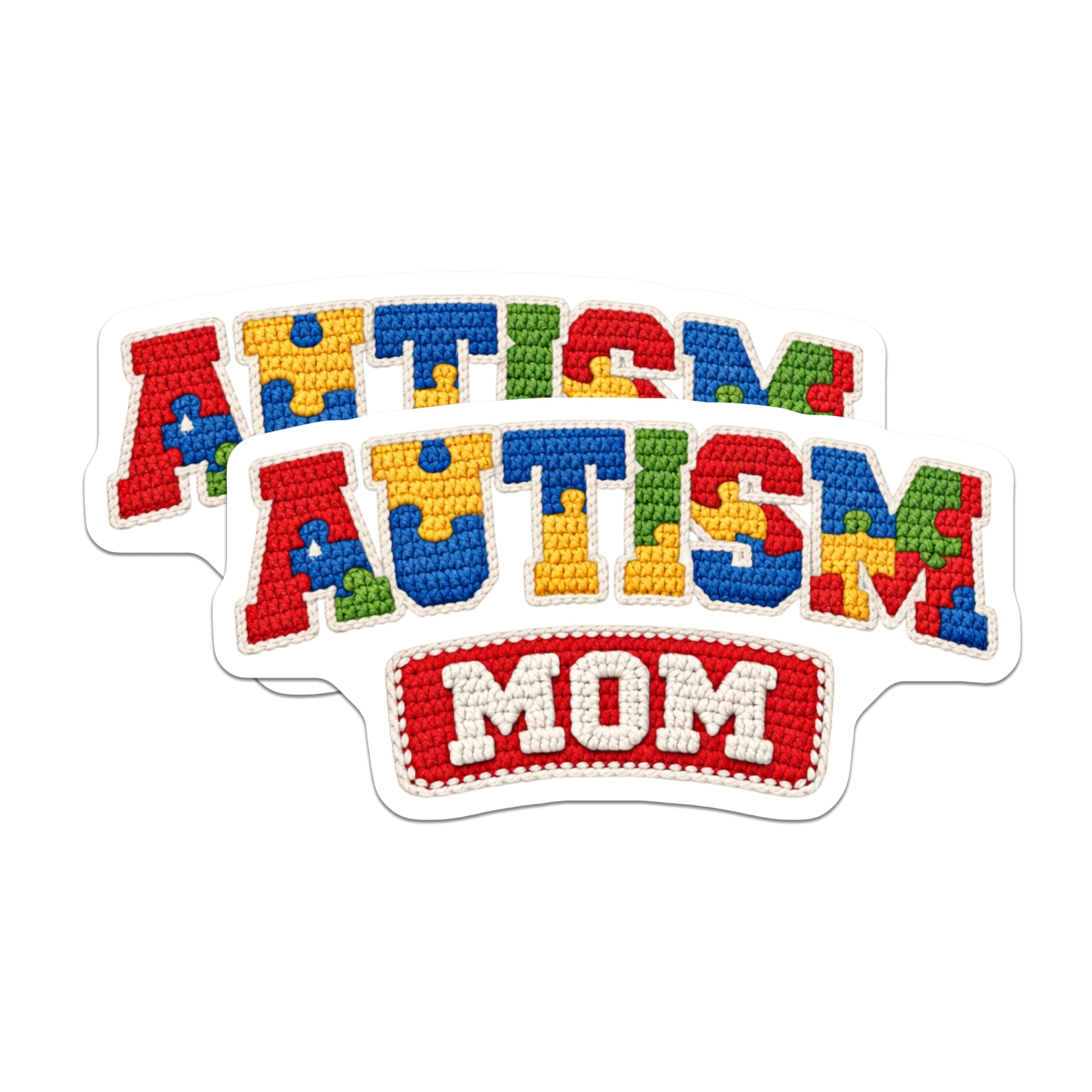 (2 Pack) Autism Mom Magnets - Autism Awareness Support - Puzzle Piece Decor for Moms - 5 Inches On Longest Side - Thick Durable Magnet - Made in USA - MAG23167