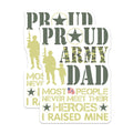 (2 Pack) Proud Army Dad Stickers - Military Family Stickers - Veteran Support Stickers - 5" On Longest Side - Sticks to Smooth Flat Surfaces - Made in USA - BMCS5270