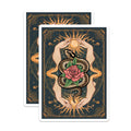 (2 Pack) Celestial Snake Rose Magnets - Mystic Hands Sun Art - Astrology Zodiac Decor - 5 Inches On Longest Side - Thick Durable Magnet - Made in USA - MAG20810